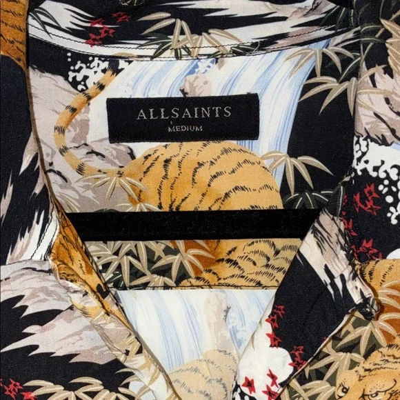 All Saints Sumatra Slim Fit Button Down Long Sleeve Shirt - Picture 6 of 8